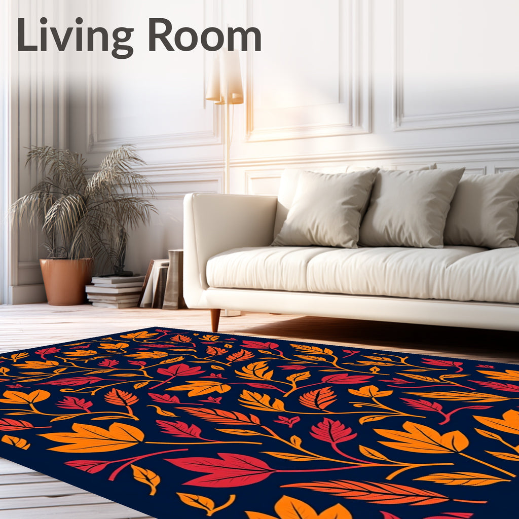 Autumn Leaf Vine Pattern Rug