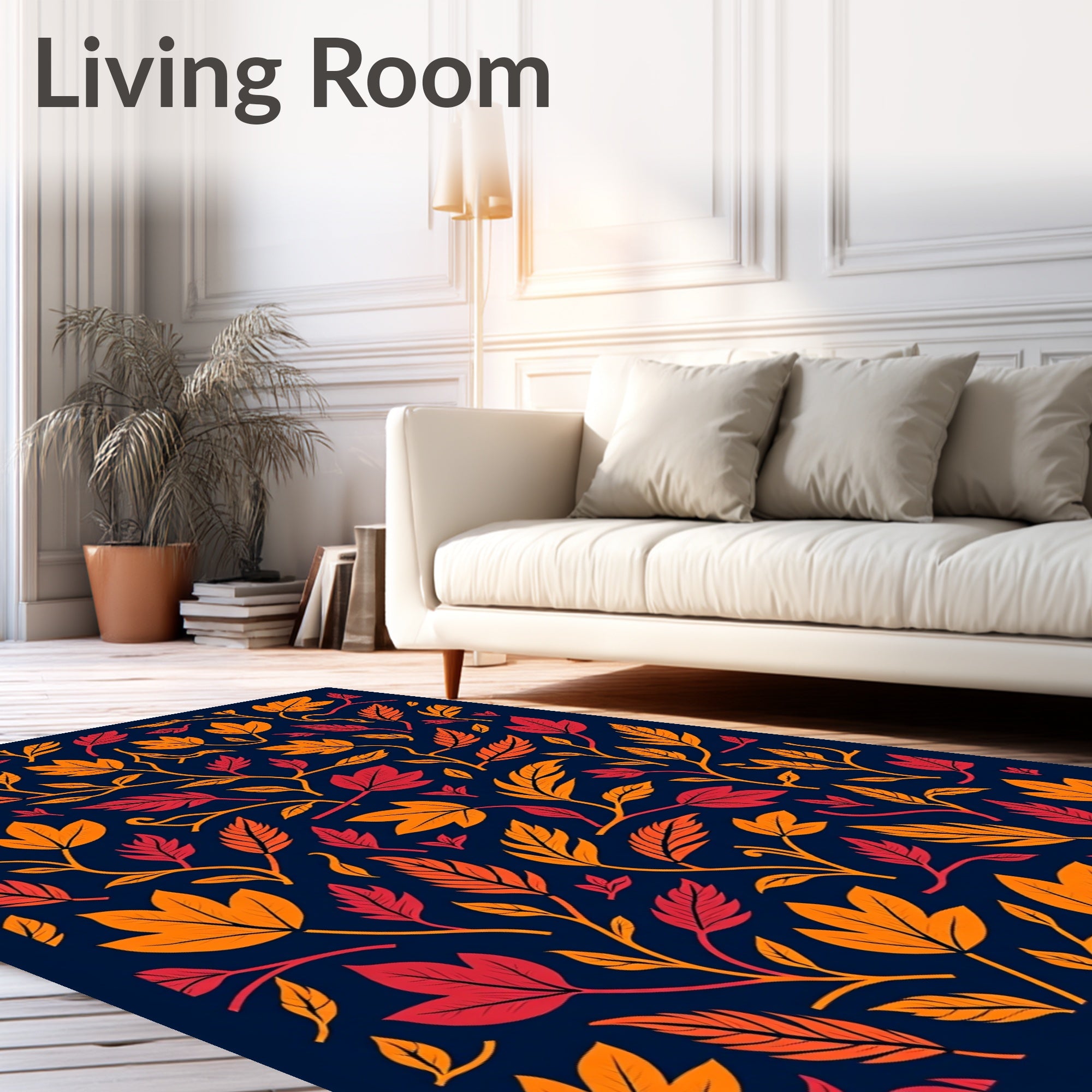 Autumn Leaf Vine Pattern Rug