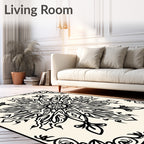 Intricate Floral Sunburst Pattern Rug