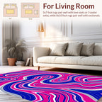 Bold Pink Blue Swirl Pattern Rug