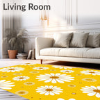 Bold Daisy Yellow Pattern Rug