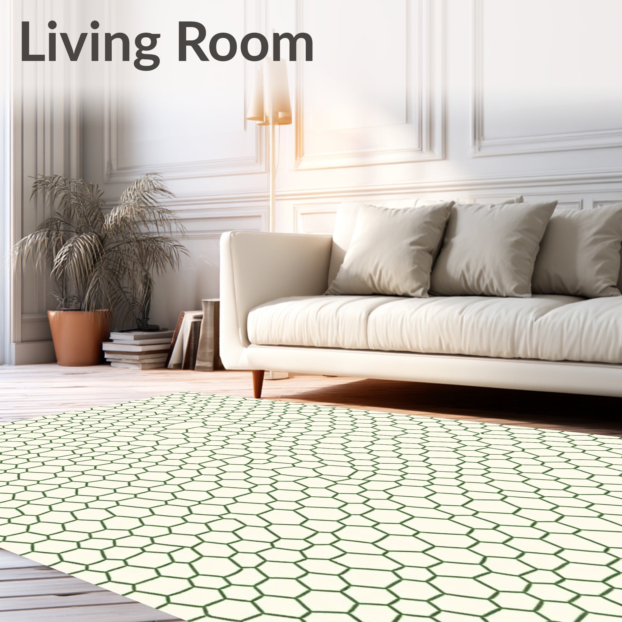 Organic Hexagonal Patterned Design Rug
