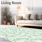 Vine Leaf Outline Pattern Rug