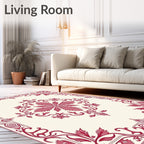 Victorian Red Floral Medallion Rug
