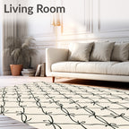 Black Ribbon Bow Lattice Pattern Rug