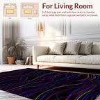 Wavy Color Lines Abstract Design Rug