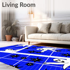 Spooky Ghost Monster Grid Pattern Rug