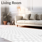 Monochromatic Grid Geometric Pattern Rug