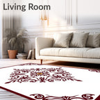 Ornate Floral Scrollwork Design Rug