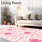 Pink Floral Repeating Pattern Design Rug