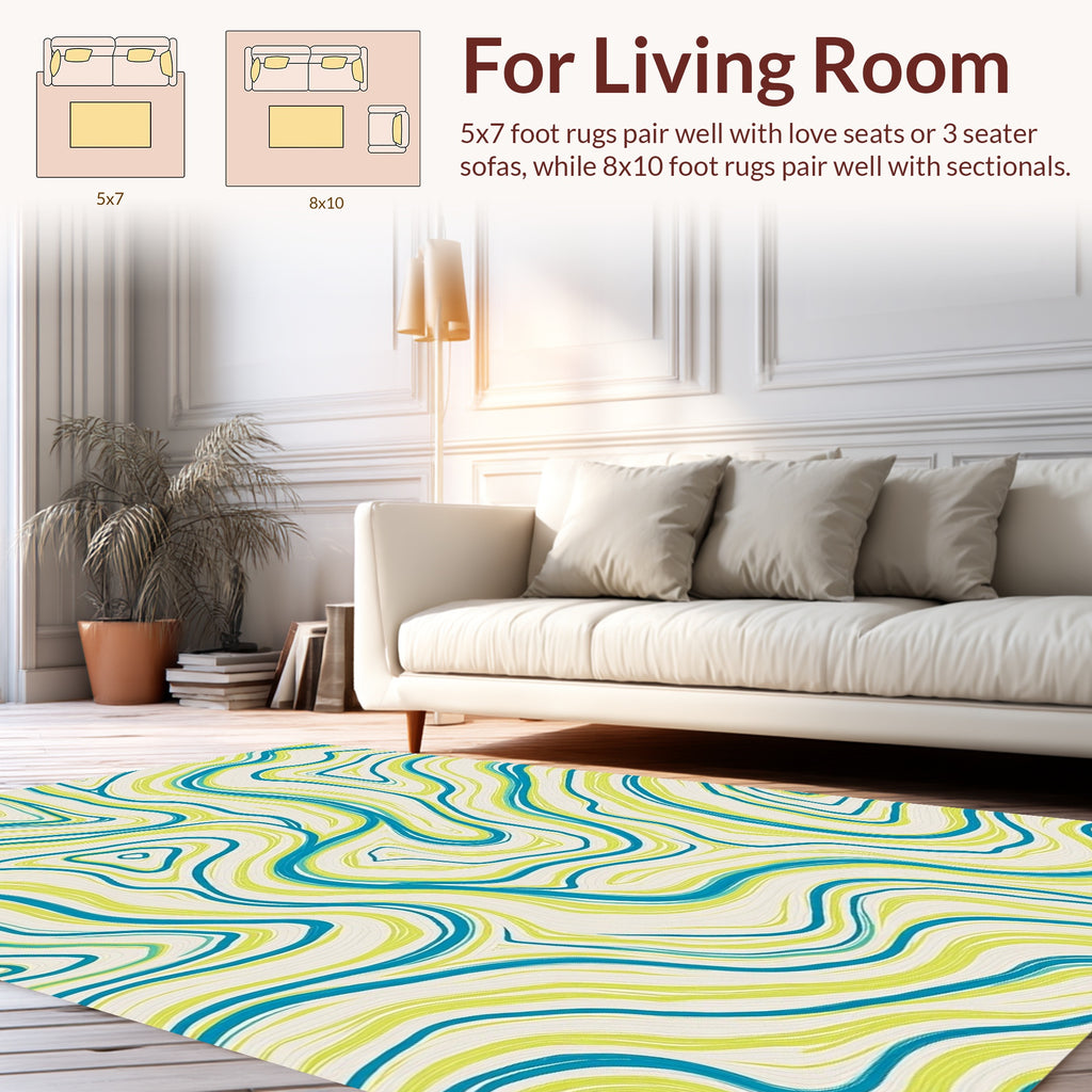 Abstract Wavy Contour Lines Rug