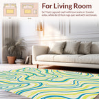 Abstract Wavy Contour Lines Rug