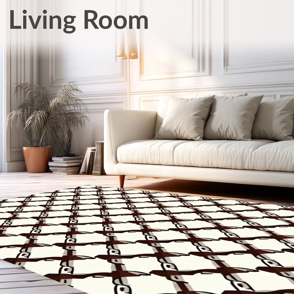 Diagonal Chain Link Pattern Rug