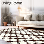 Diagonal Chain Link Pattern Rug