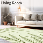 Elegant Fern Frond Outline Pattern Rug