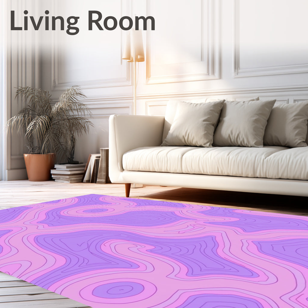 Whimsical Winding Lavender Pink Pattern Rug