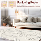 Delicate Floral Outline Pattern Rug