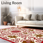 Whimsical Gingerbread Floral Pattern Rug