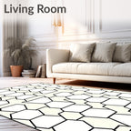 Geometric Hexagonal Outline Pattern Rug