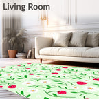 Strawberry Patch Floral Pattern Rug