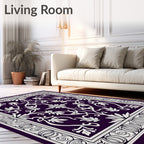 Elegant Floral Vine Scroll Pattern Rug