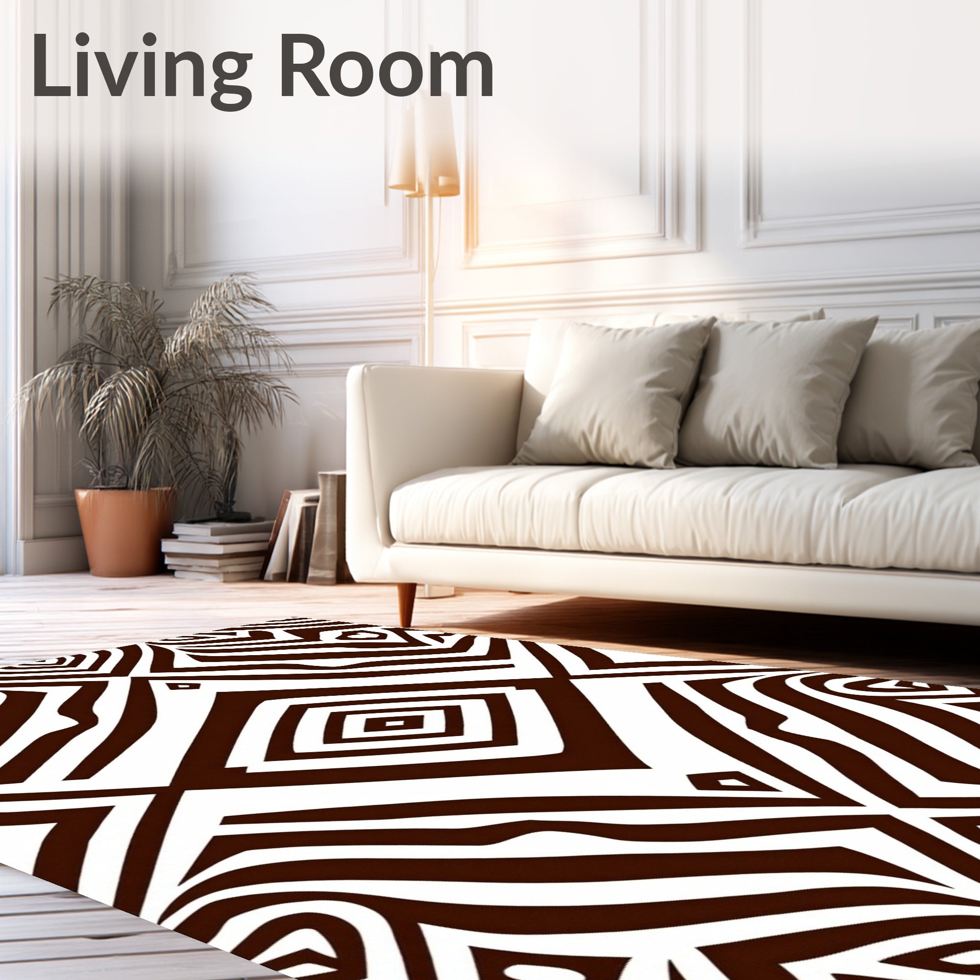 Bold Abstract Zebra Stripe Pattern Rug