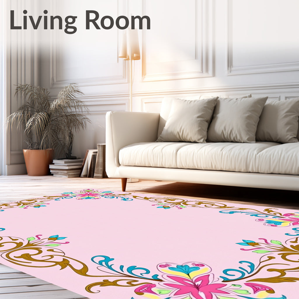 Ornate Floral Vines Bright Rug