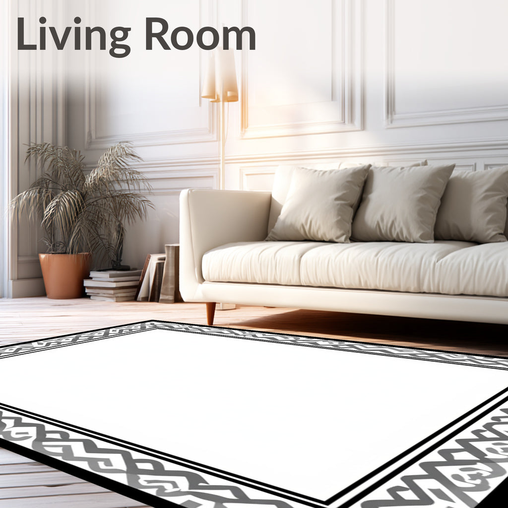 Abstract Gray Geometric Border Rug
