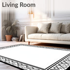 Abstract Gray Geometric Border Rug