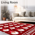 Red And White Christmas Gnome Repeat Rug