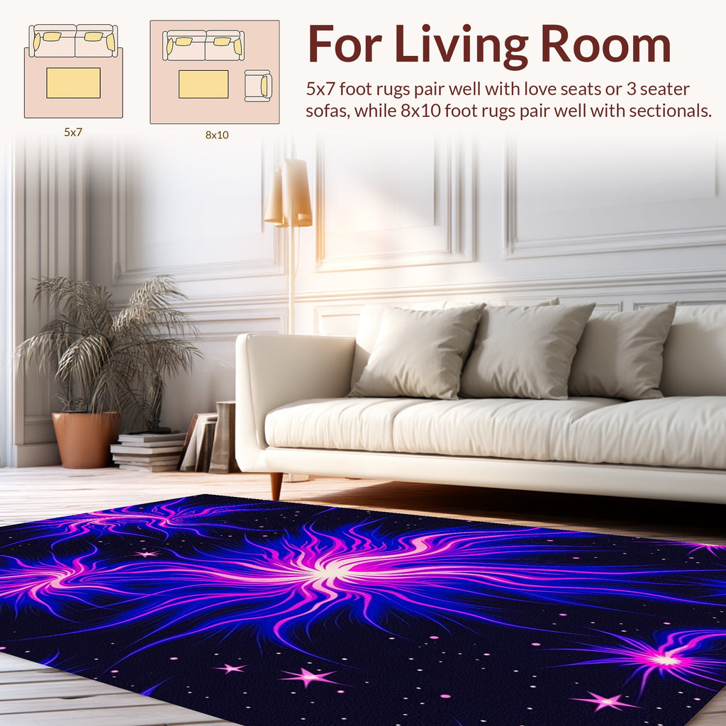 Vibrant Neon Starburst Pattern Rug