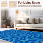 Abstract Blue Swirl Triangle Pattern Rug