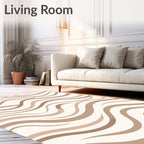 Wavy Abstract Earth Tone Design Rug