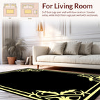 Elegant Floral Scrollwork Border Rug