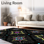 Vibrant Starburst Floral Pattern Rug