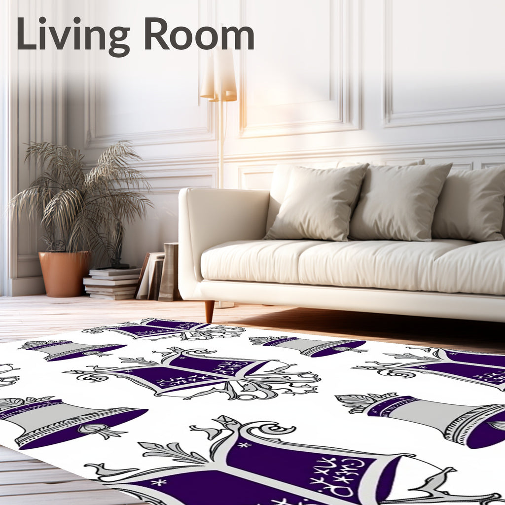 Purple Silver Bell Crest Patterns Rug
