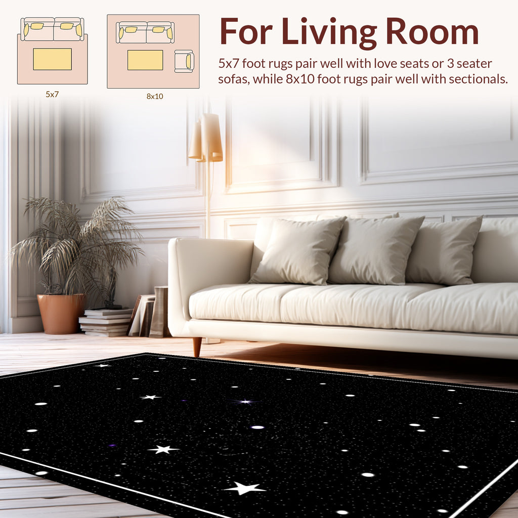 Cosmic Starry Night Pattern Rug