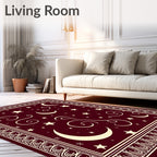 Celestial Moon Star Patterned Rug