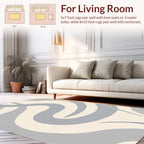 Soft Blue Cream Swirls Pattern Rug