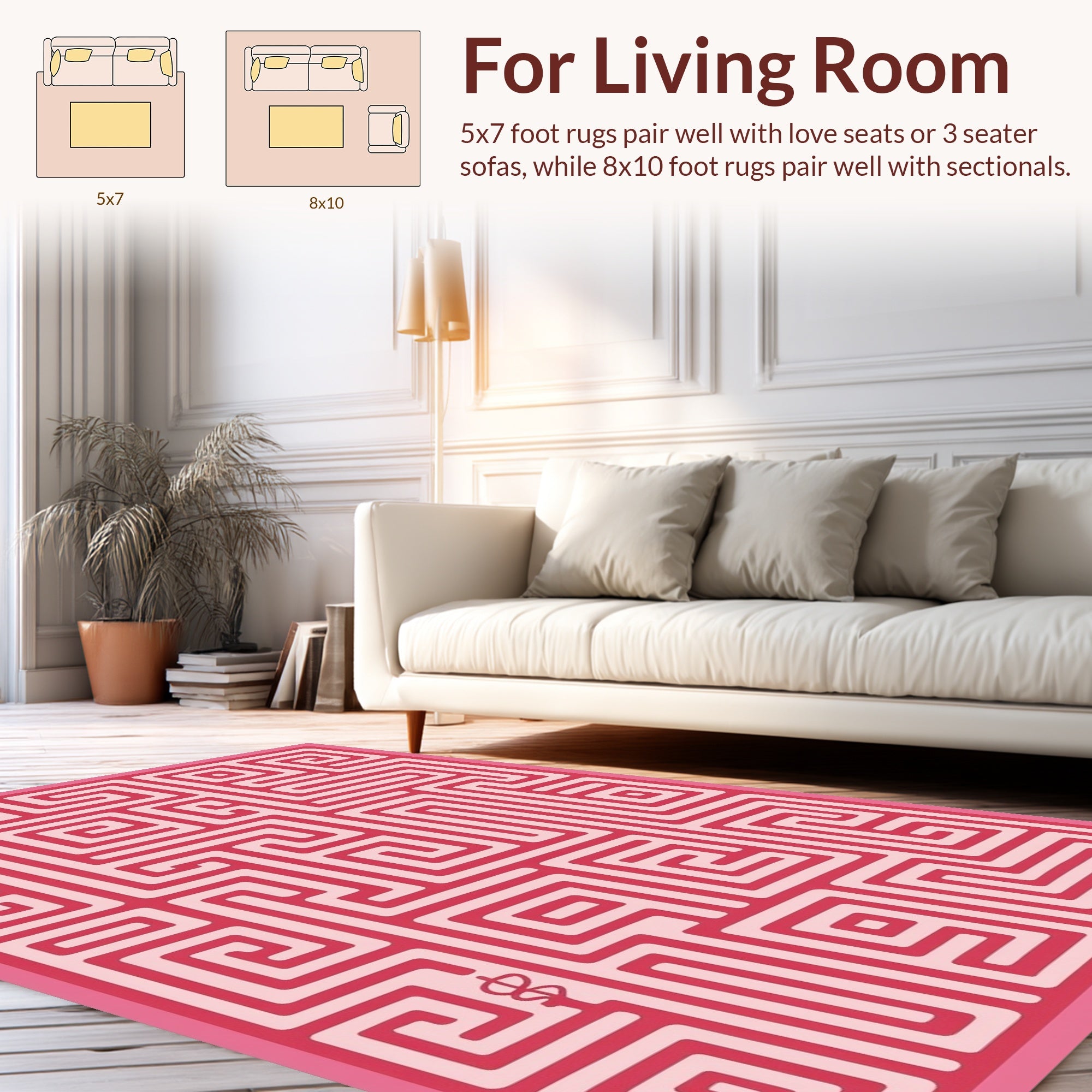 Pink Maze Pattern Rug