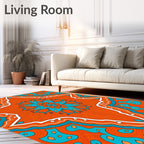Radiant Floral Mandala Pattern Rug