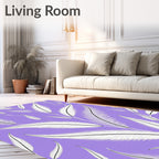 Light Feather Pattern Lilac Design Rug