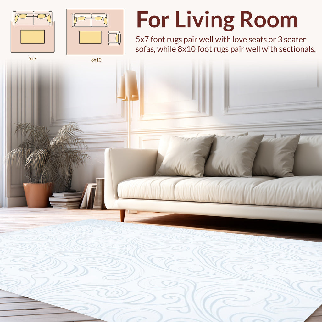 Delicate Swirl Floral Pattern Rug