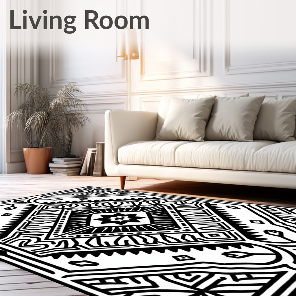 Bold Geometric Star Motif Rug