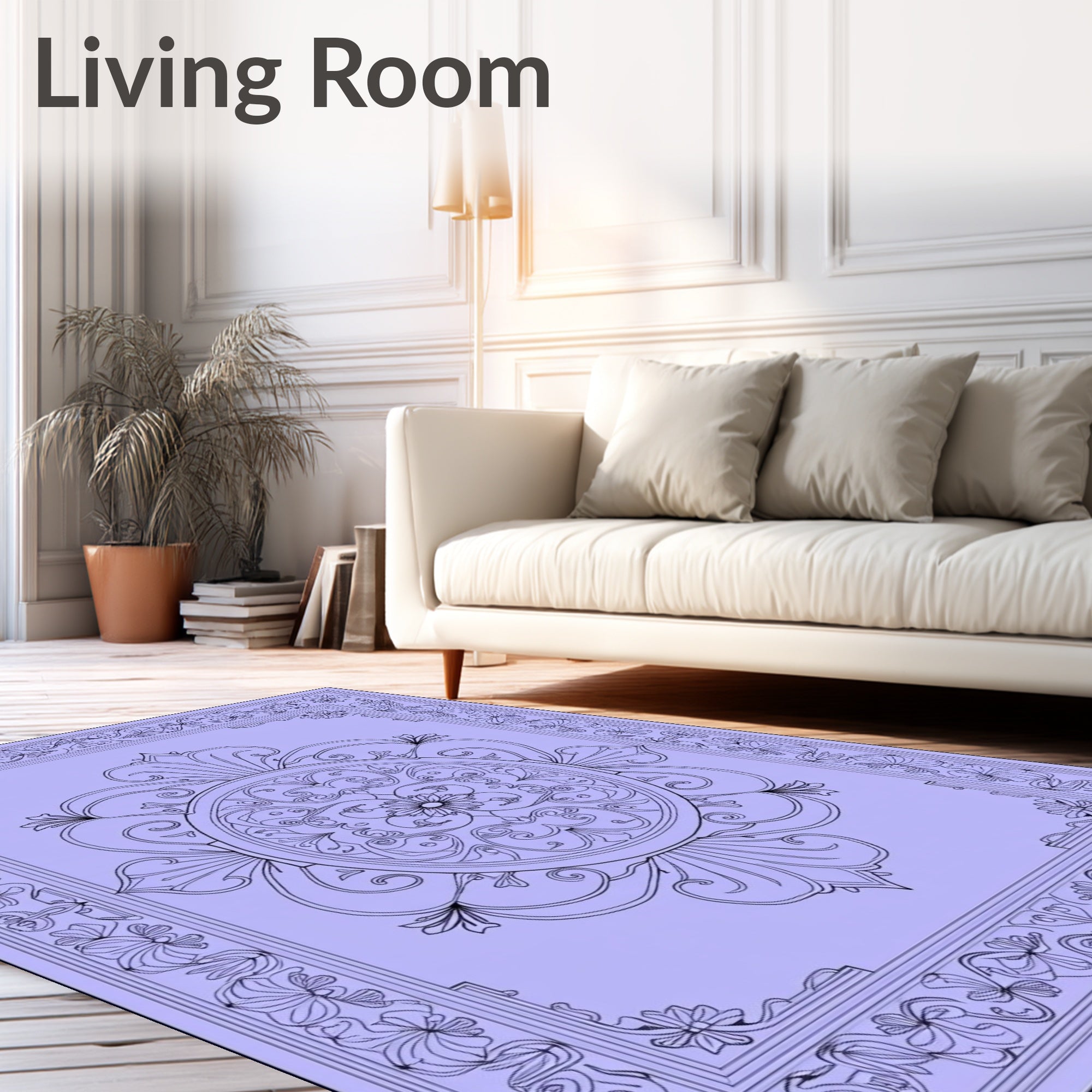 Ornate Floral Mandala Pattern Rug