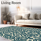 Traditional Scroll Pattern Accent Rug