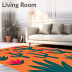 Desert Cactus With Floral Accents Design Rug