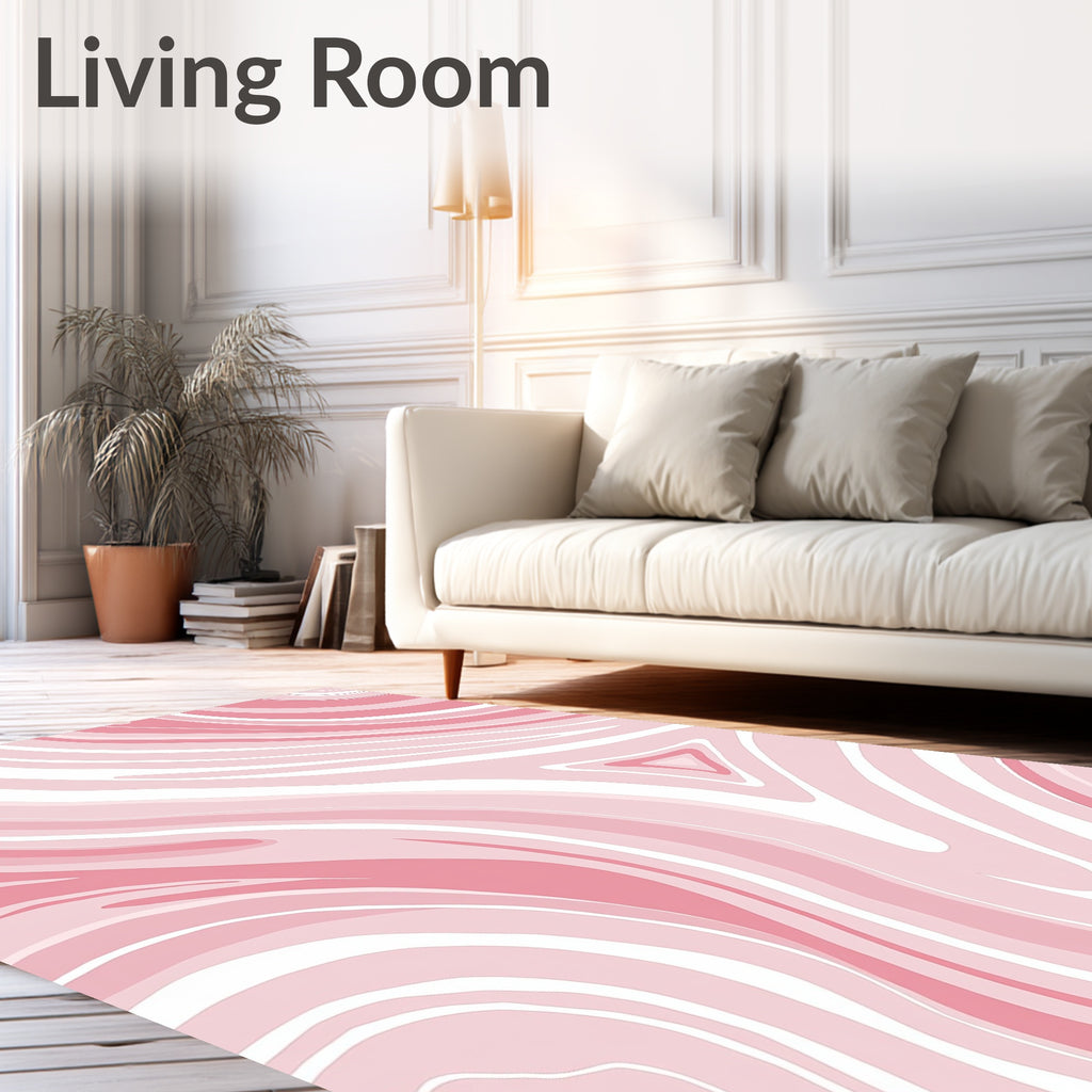 Pink Marble Swirl Design Rug