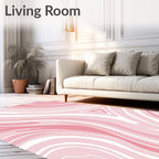 Pink Marble Swirl Design Rug