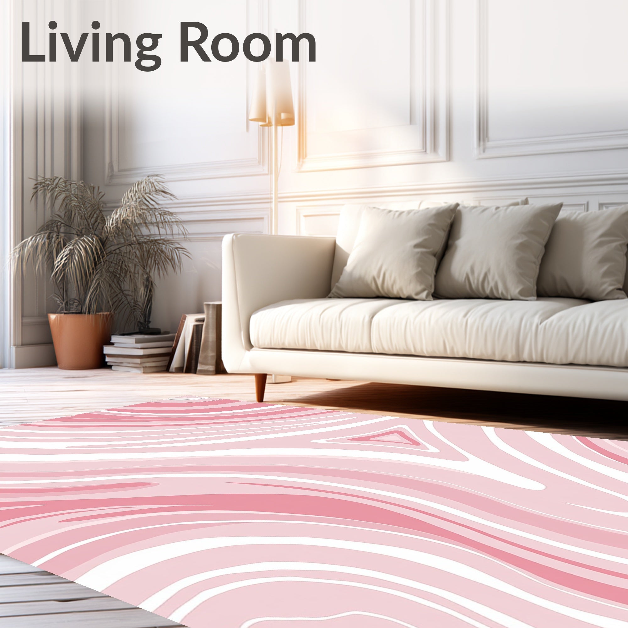Pink Marble Swirl Design Rug